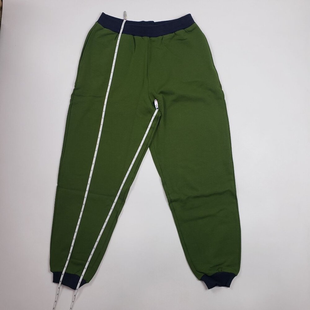 We Wore What Slim Leg Jogger Women Large Hunter Green Navy Colorblock Athleisure - Picture 5 of 14